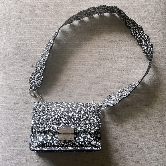 NWOT Rebecca Minkoff Christy Small Shoulder Bag w/ Floral Cutouts - Black Multi - Picture 6 of 6